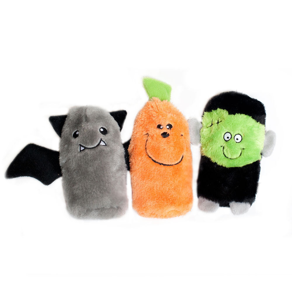 Zippy Paws Halloween Squeakie Buddie Dog Toys 3-pack - Frankenstein, Pumpkin & Bat Zippy Paws