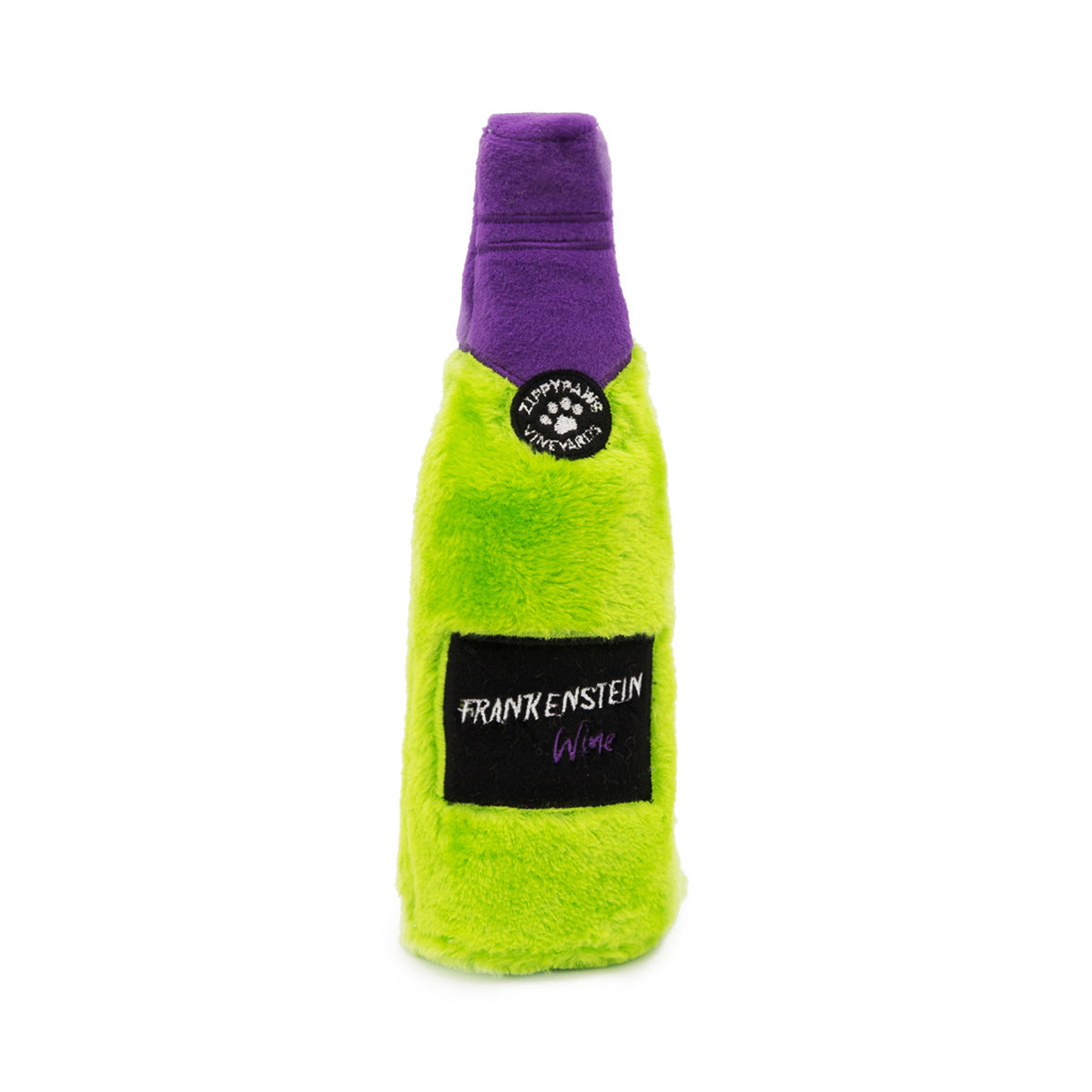 Zippy Paws Halloween Happy Hour Crusherz Squeaker Dog Toy - Frankenstein Wine Zippy Paws