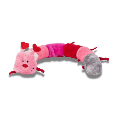 Zippy Paws 6 Squeakers Plush No Stuffing Dog Toy - Deluxe Valentine's Caterpillar Zippy Paws