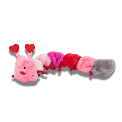 Zippy Paws Valentine's Caterpillar Low Stuffing Squeaker Dog Toy - Large Zippy Paws