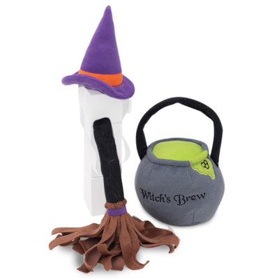 Zippy Paws Plush Squeaker Dog Toy - Halloween Costume Kit - Witch Zippy Paws
