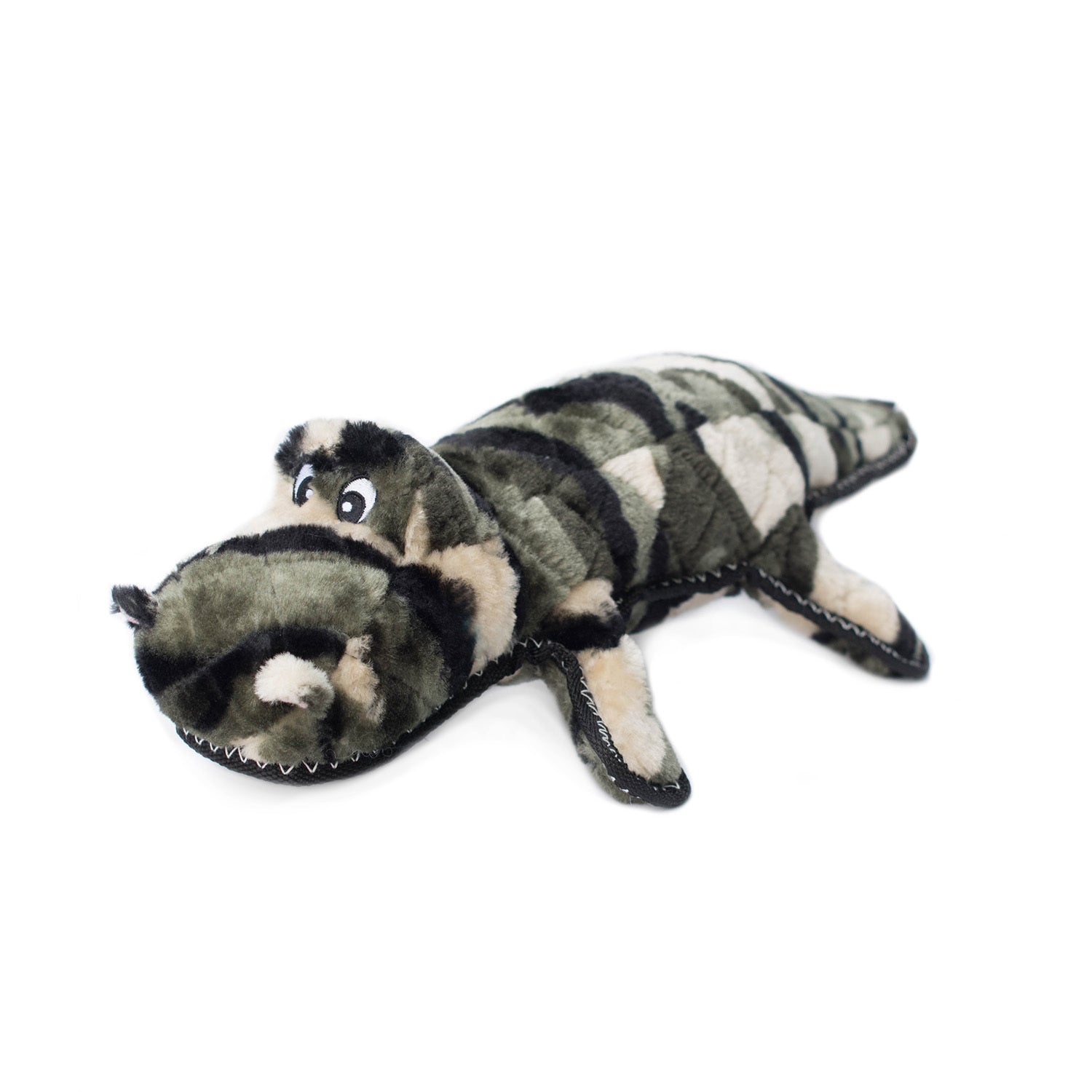 Zippy Paws Grunterz Plush Z-Stitch Dog Toy - Cameron the Camo Gator Zippy Paws