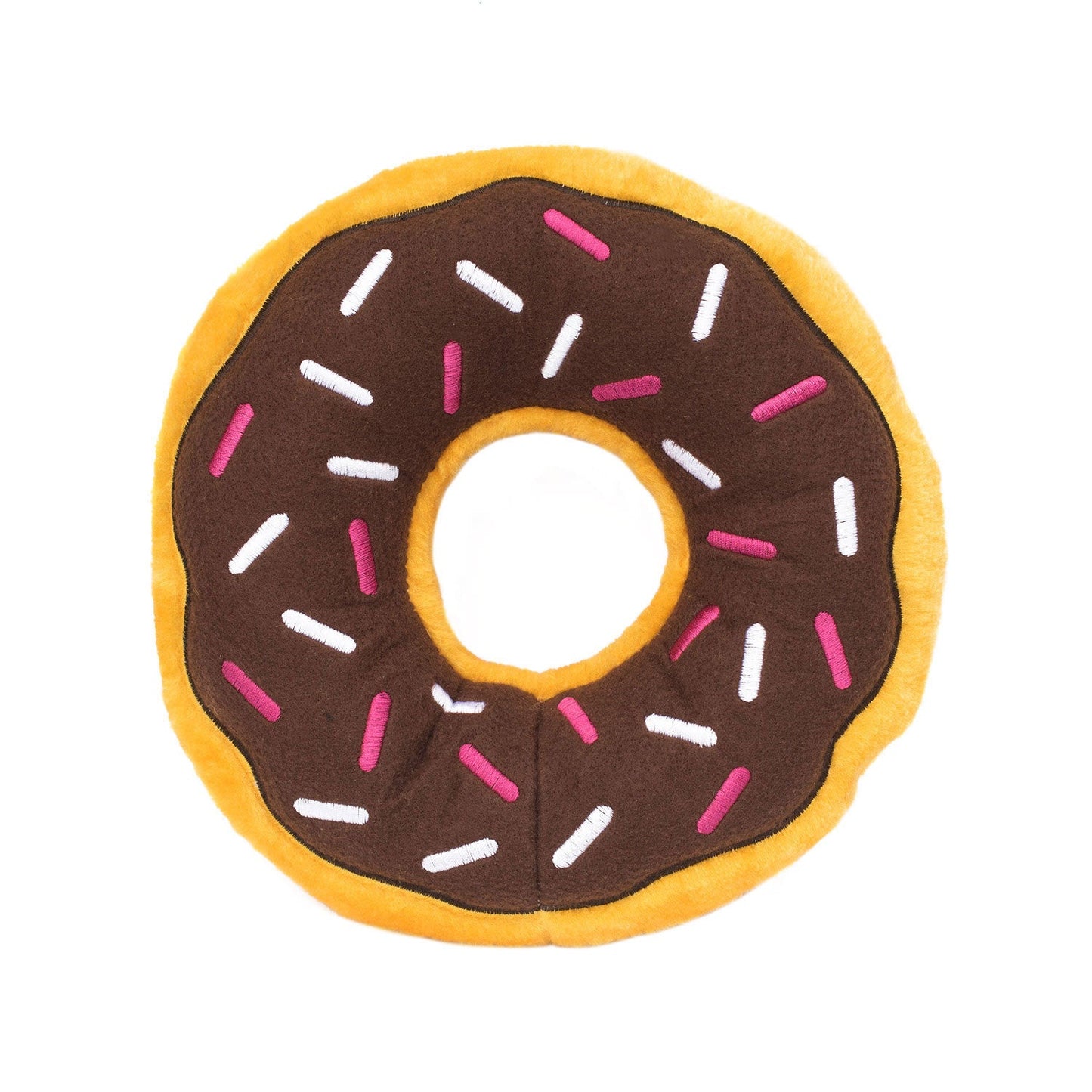 Zippy Paws Plush Jumbo Donutz Dog Toy with Blaster Squeaker - Chocolate Zippy Paws