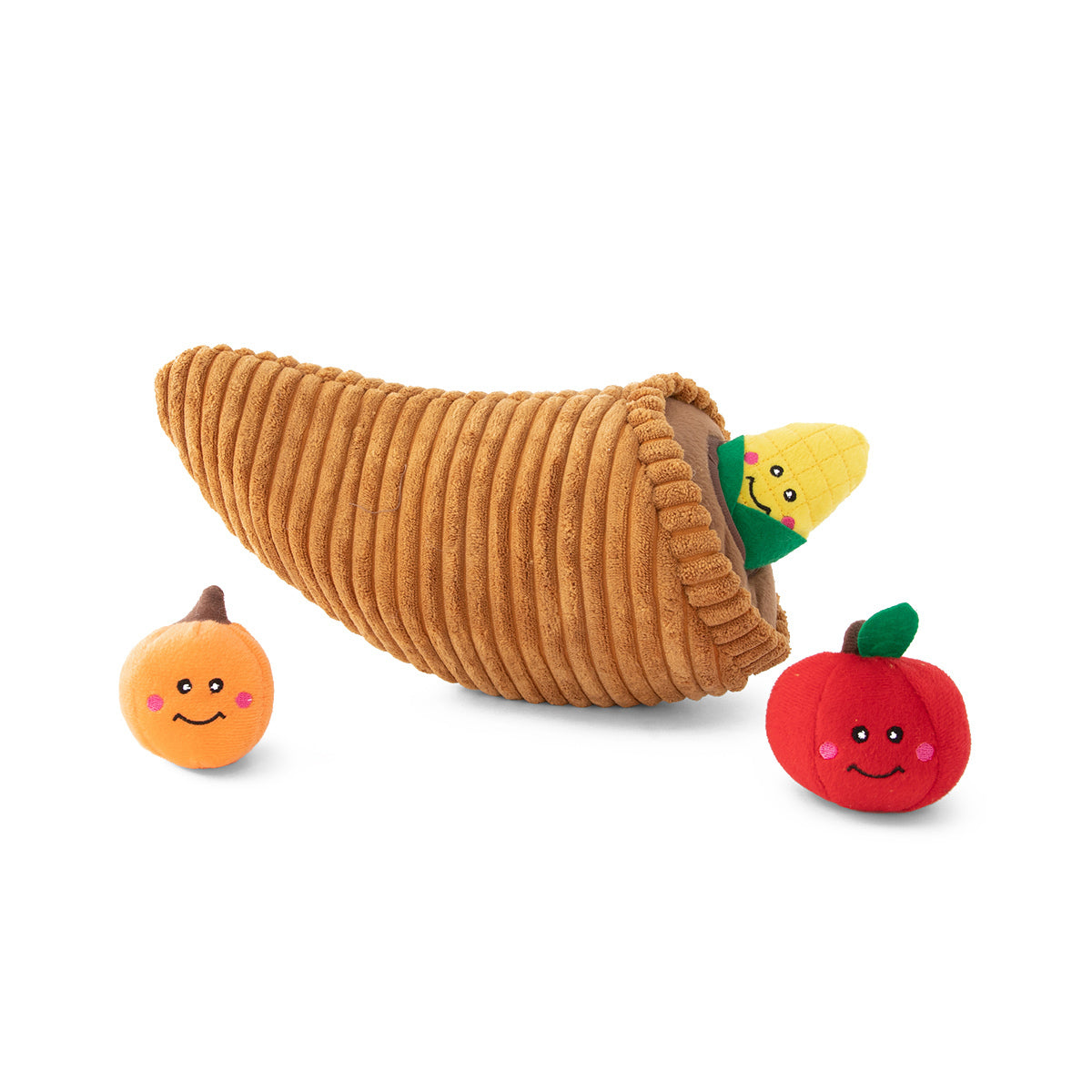 Zippy Paws Fall Harvest Burrow Dog Toy - Cornucopia + 3 Squeaker Veggies Zippy Paws