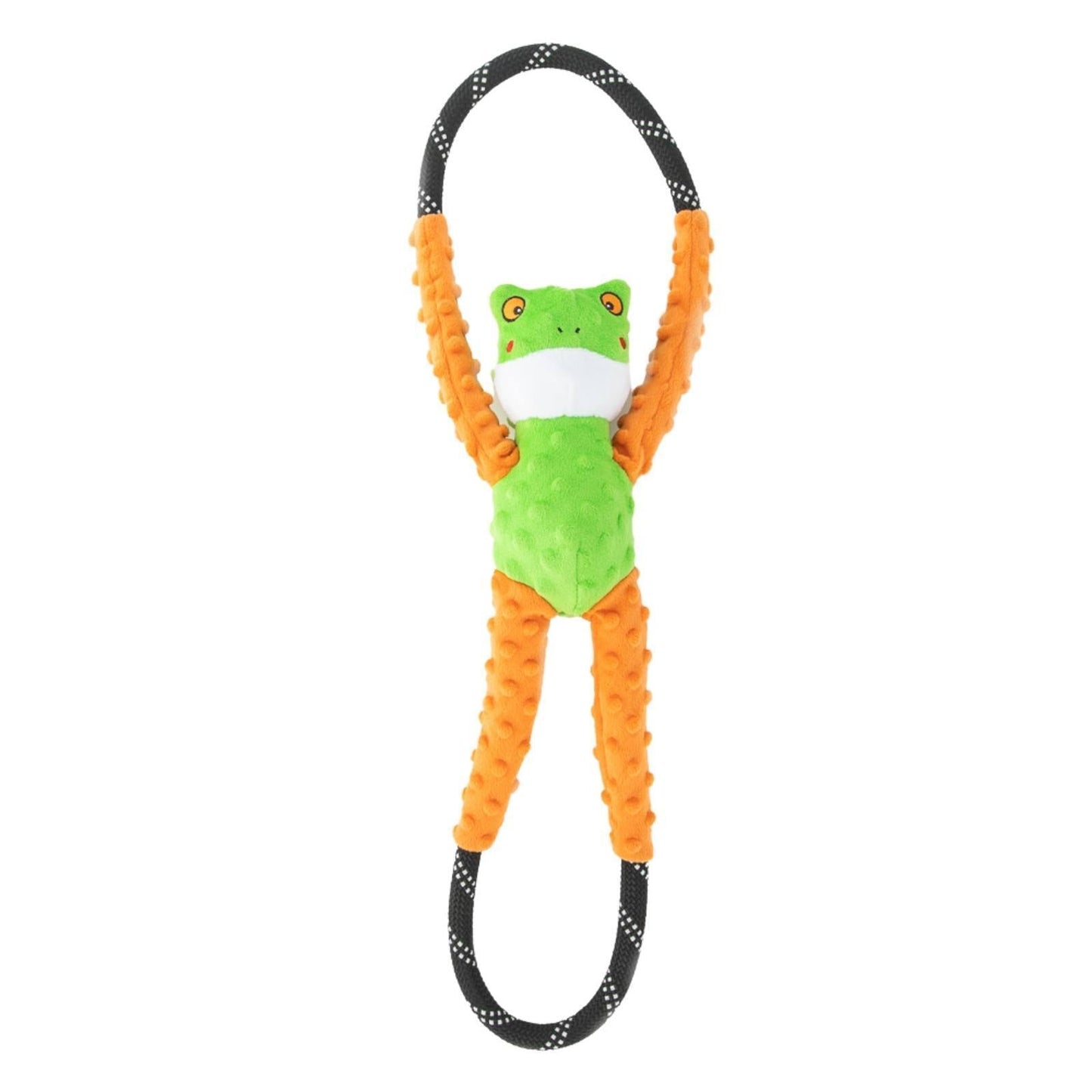 Zippy Paws RopeTugz Squeaker Dog Toy with Rope - Tree Frog Zippy Paws