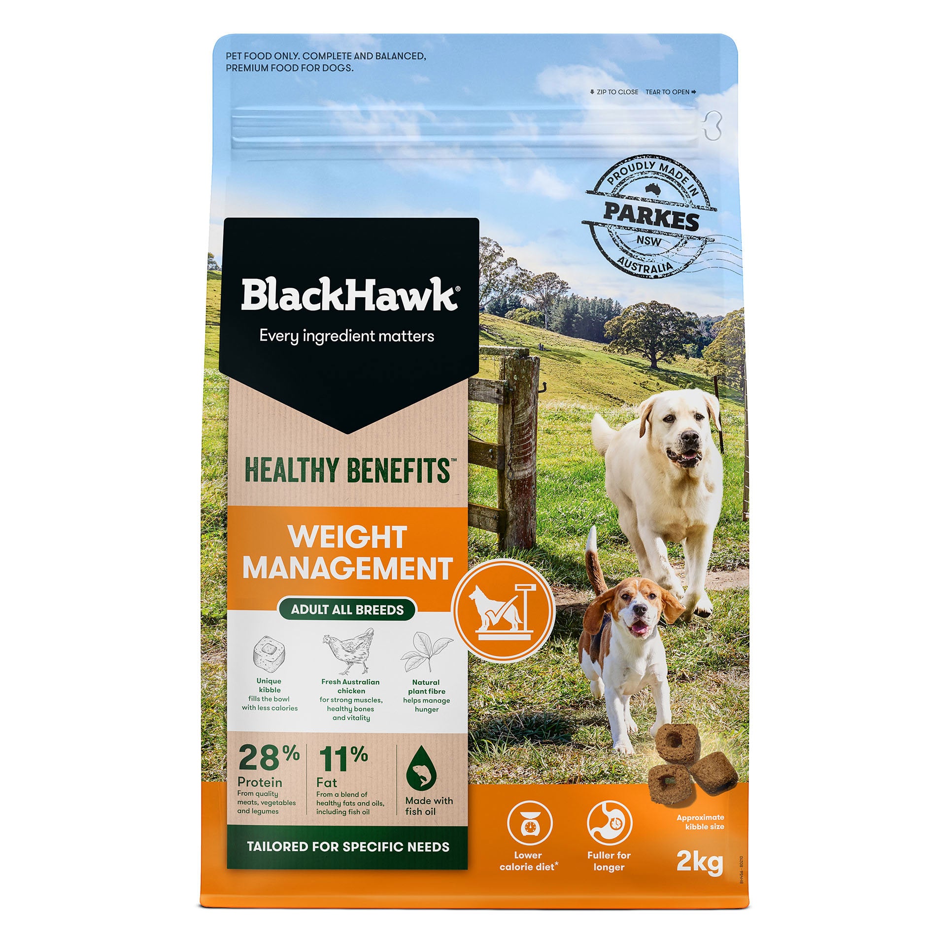 Black Hawk Adult Dog Healthy Benefits Weight Management Dry Food 2kg 10kg