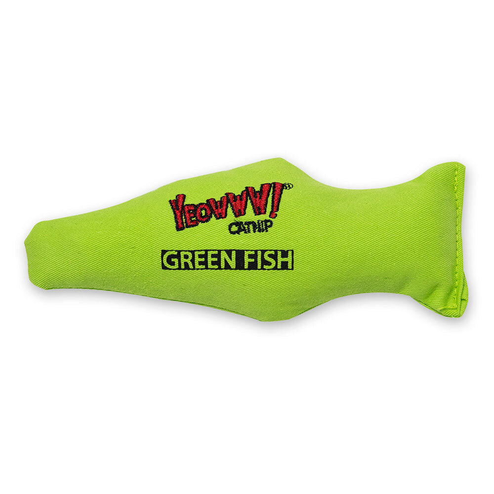 Yeowww! Cat Toys with Pure American Catnip - Green Fish Yeowww
