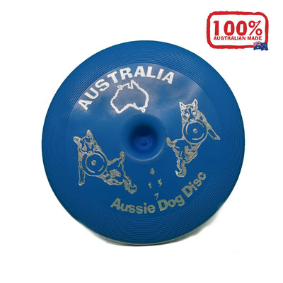 Durable Aussie Dog Blue 'Fly It' Disc for Active Canines, Chew-Resistant Fun