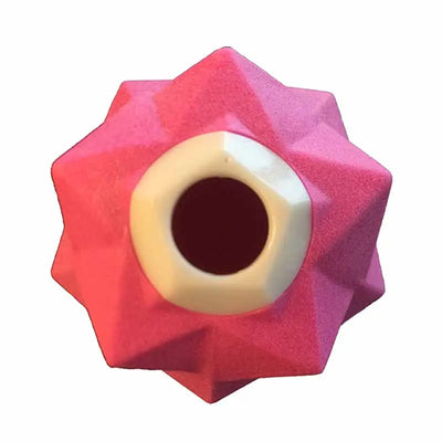 Monster Treat Ball: Durable Pink Rubber Dog Toy for Engaging Play & Treats