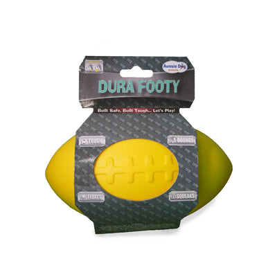 Aussie Dog Dura Footy: Ultra-Durable Rubber Dog Toy for Fetch & Play