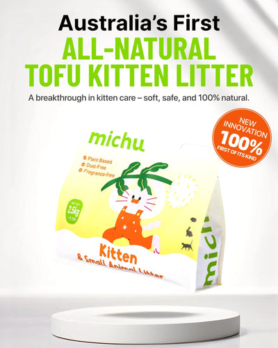 Michu Natural Tofu Cat Litter for Kittens – Low‑Dust, Flushable, 2.5kg