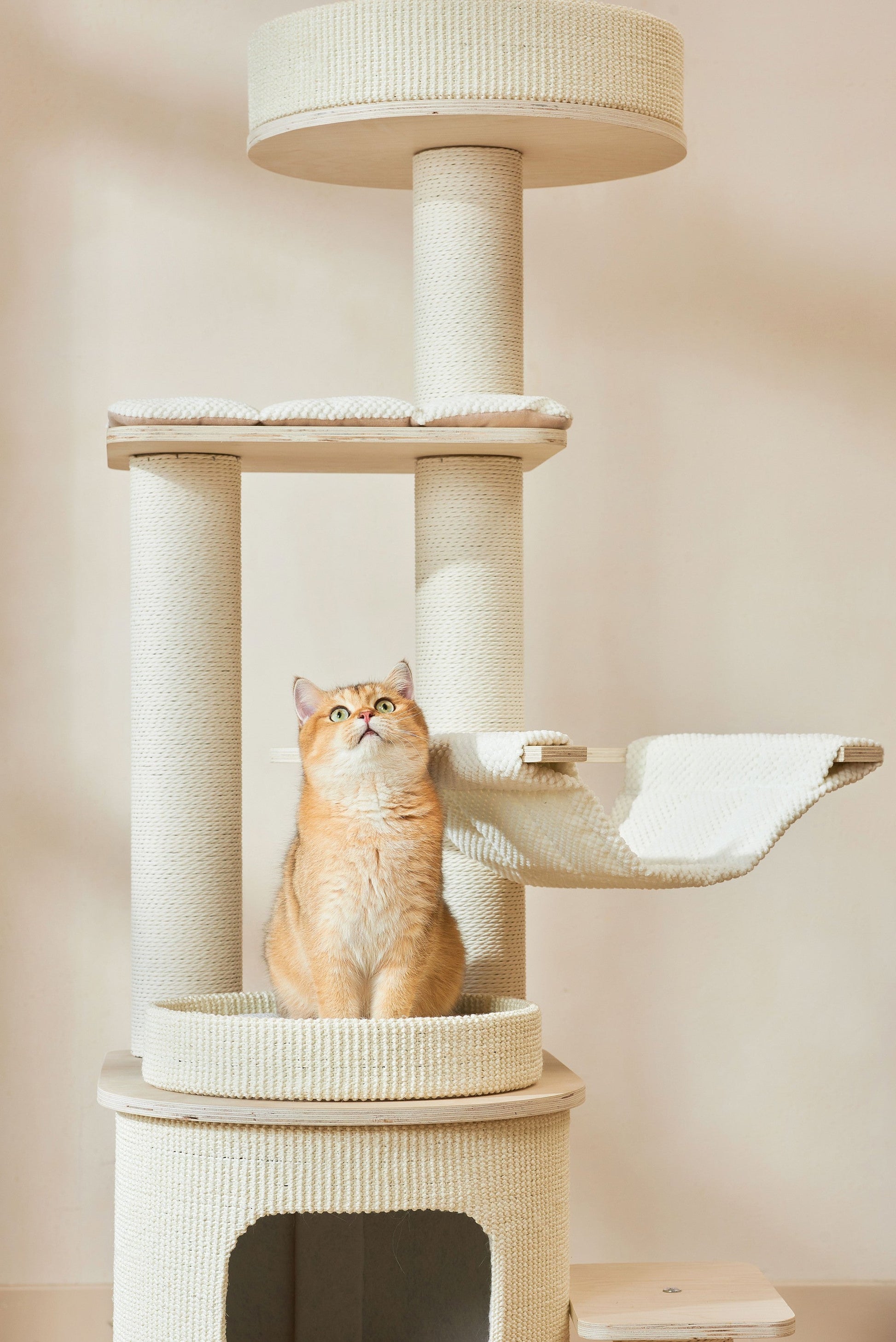 Michu Luna Multi-Layer Solid Wood Cat Nest Tree