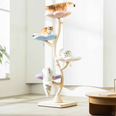 MICHU Fairy 4‑Tier Designer Flower Cat Tree – Deluxe