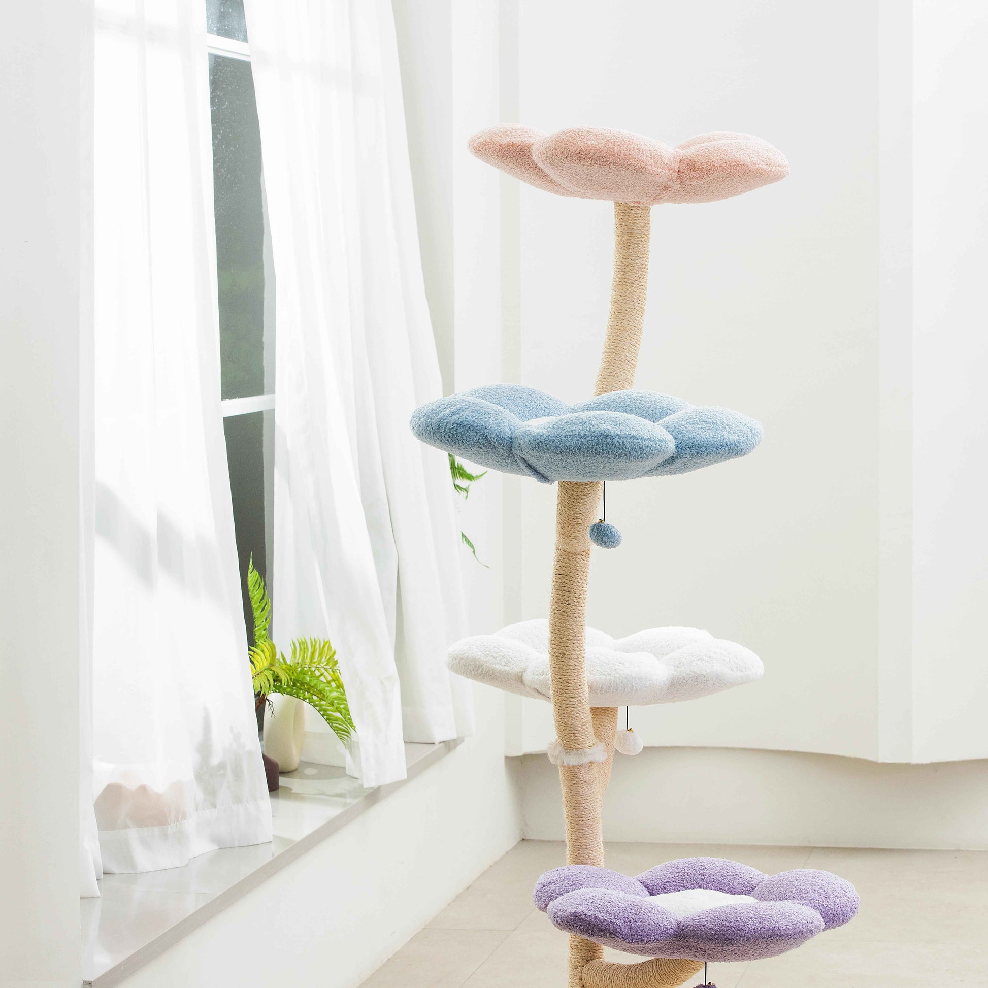 MICHU Fairy 4‑Tier Designer Flower Cat Tree – Deluxe
