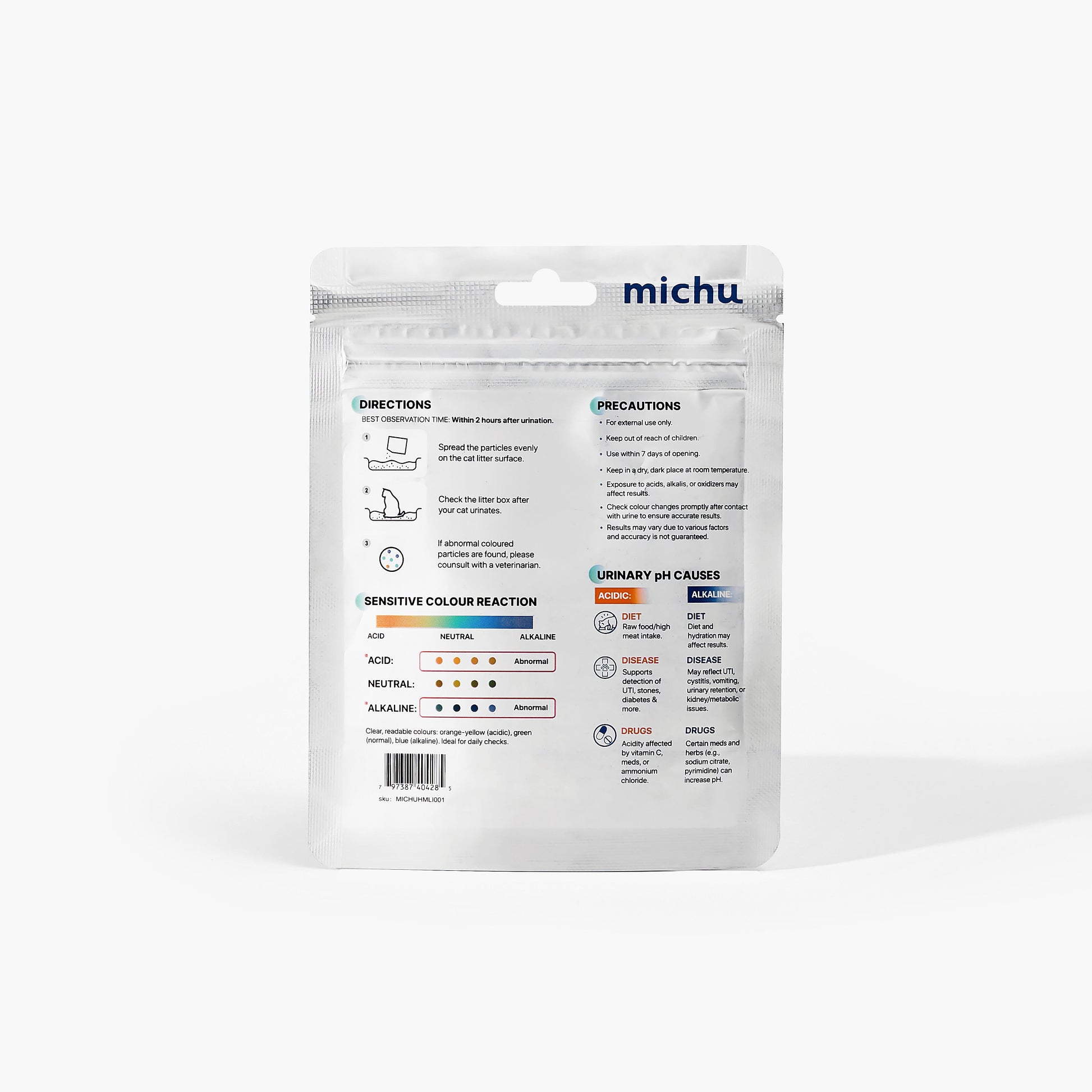 Michu Colour‑Changing Cat Urine Test Pellets – Early Health Monitor