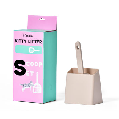 Michu Long-Handle Cat Litter Scoop with Holder Premium ABS