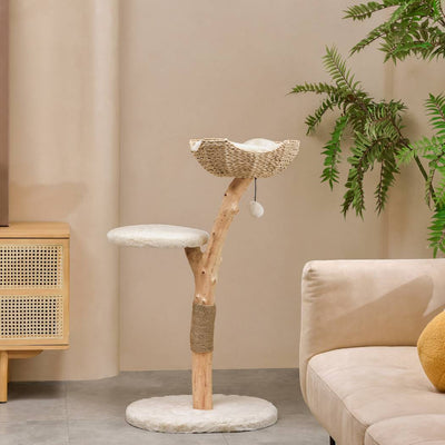 Michu Premium Real Wooden Cat Tree Medium Spacious Australian Feline Haven