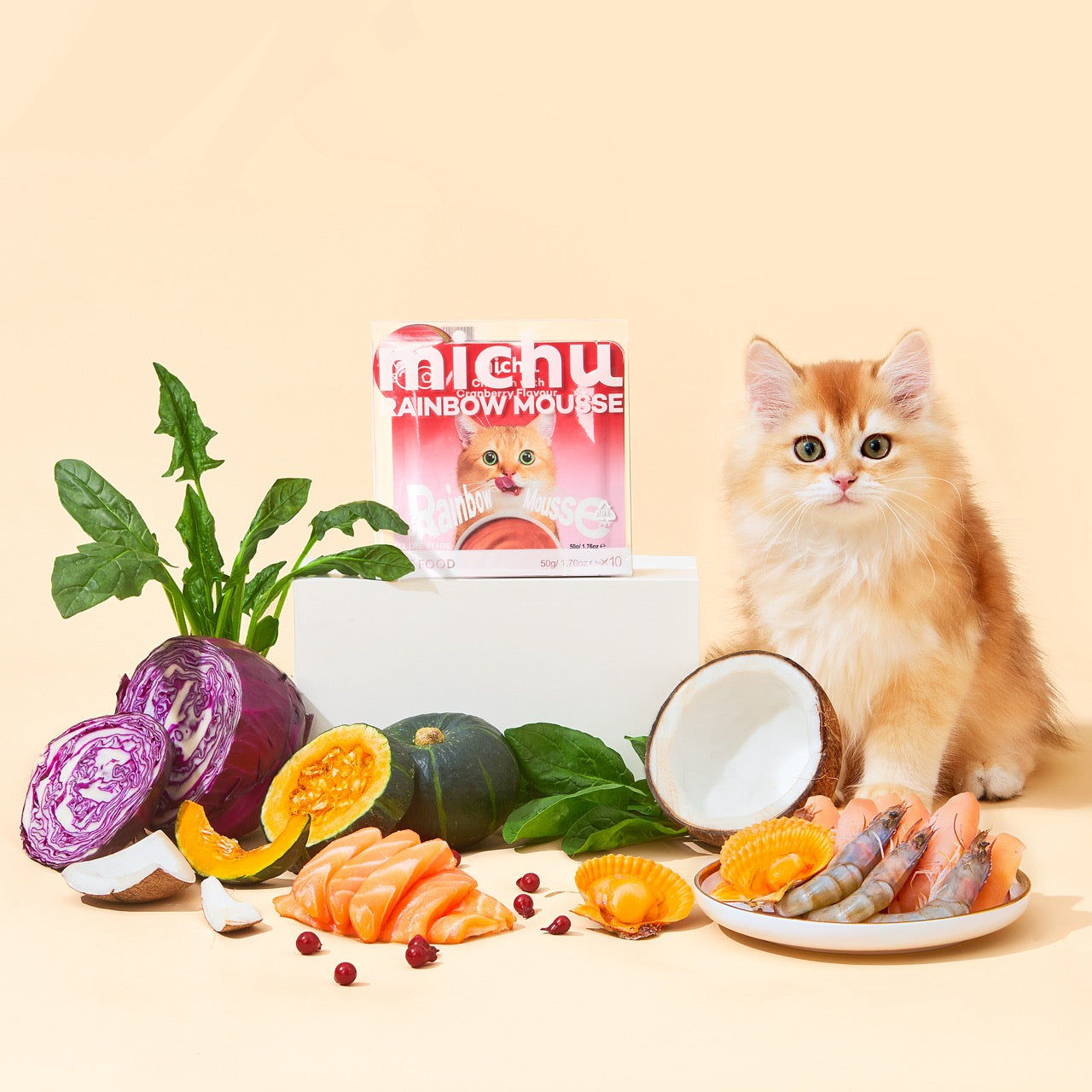Michu Rainbow Mousse Wet Cat Food 5-Flavour Variety Pack