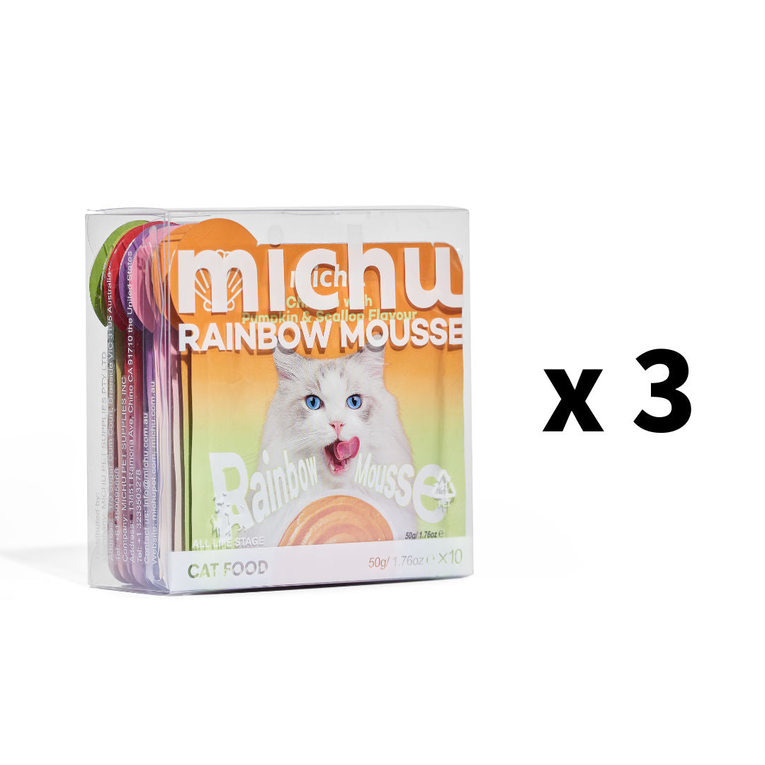 Michu Rainbow Mousse Wet Cat Food 5-Flavour Variety Pack