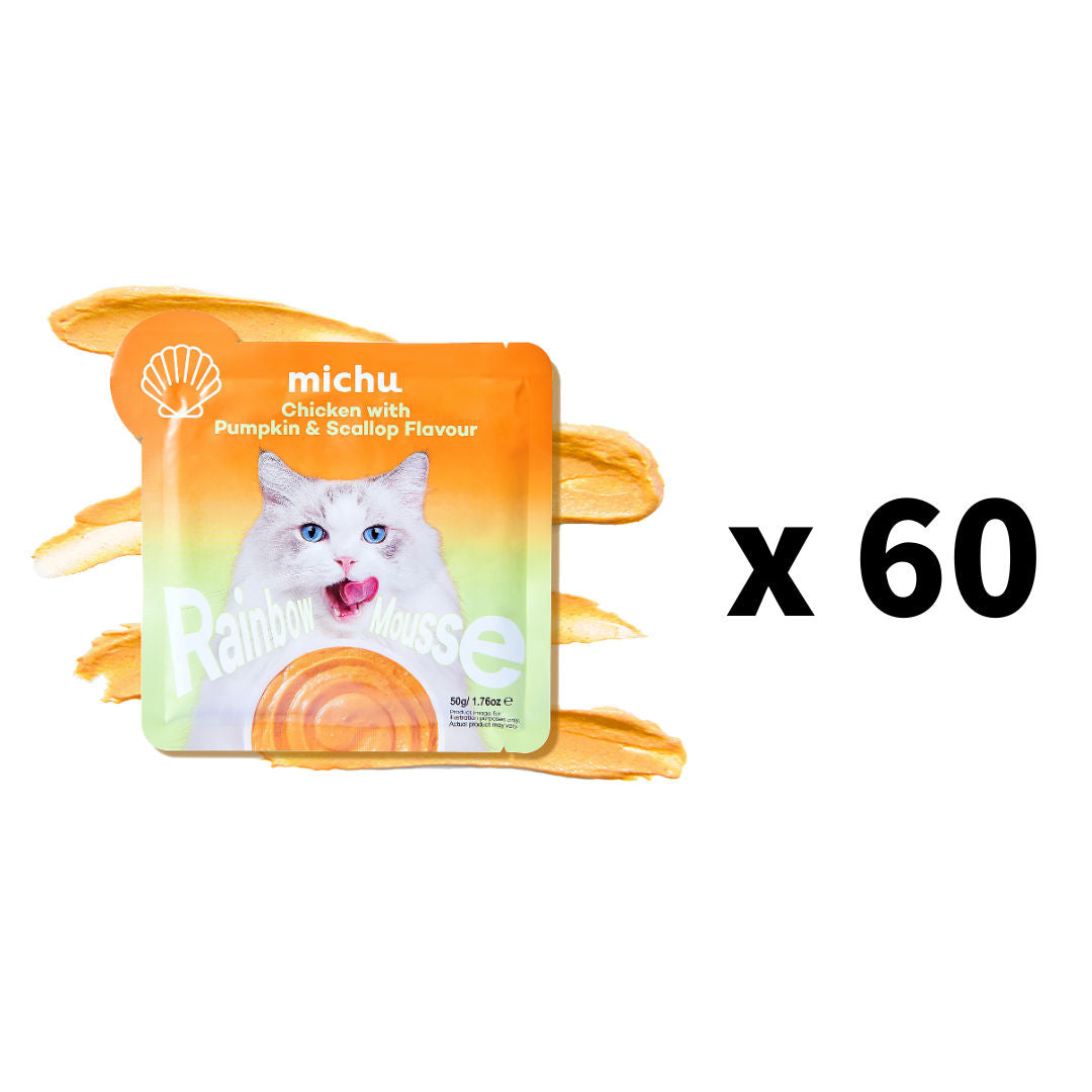 Michu Rainbow Mousse Wet Cat Food 5-Flavour Variety Pack