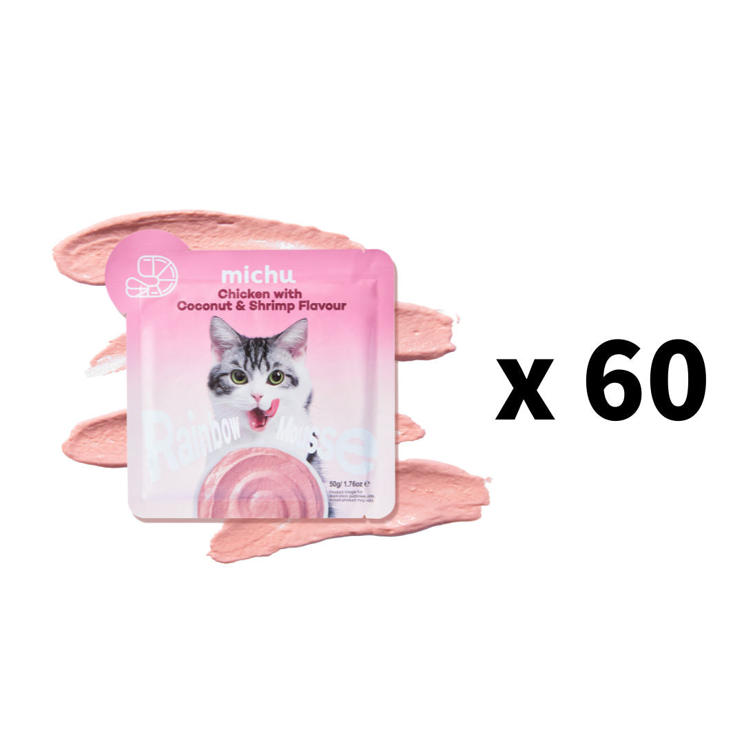 Michu Rainbow Mousse Wet Cat Food 5-Flavour Variety Pack