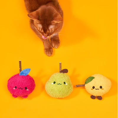 Michu Silver Vine Catnip Plush Toy Trio – Onion, Pear, Avocado