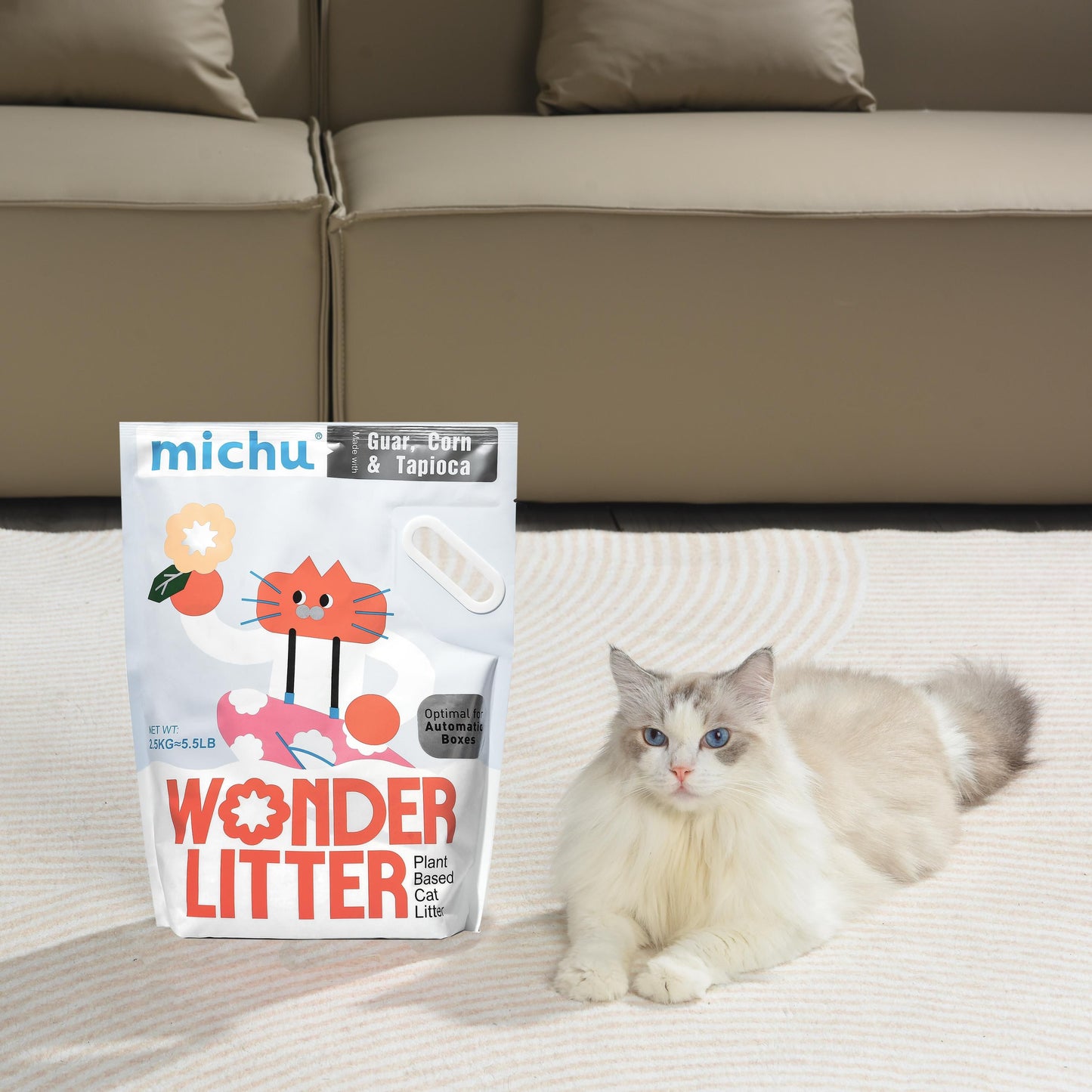 Michu Wonder Plant-Based Automatic Box Friendly Cat Litter 2.5kg