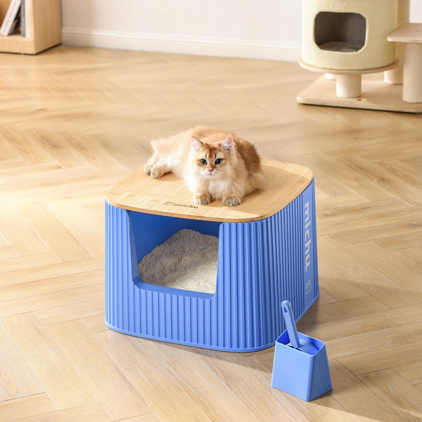 Michu XXL Kaia Deluxe Spacious Cat Litter Box with Lid