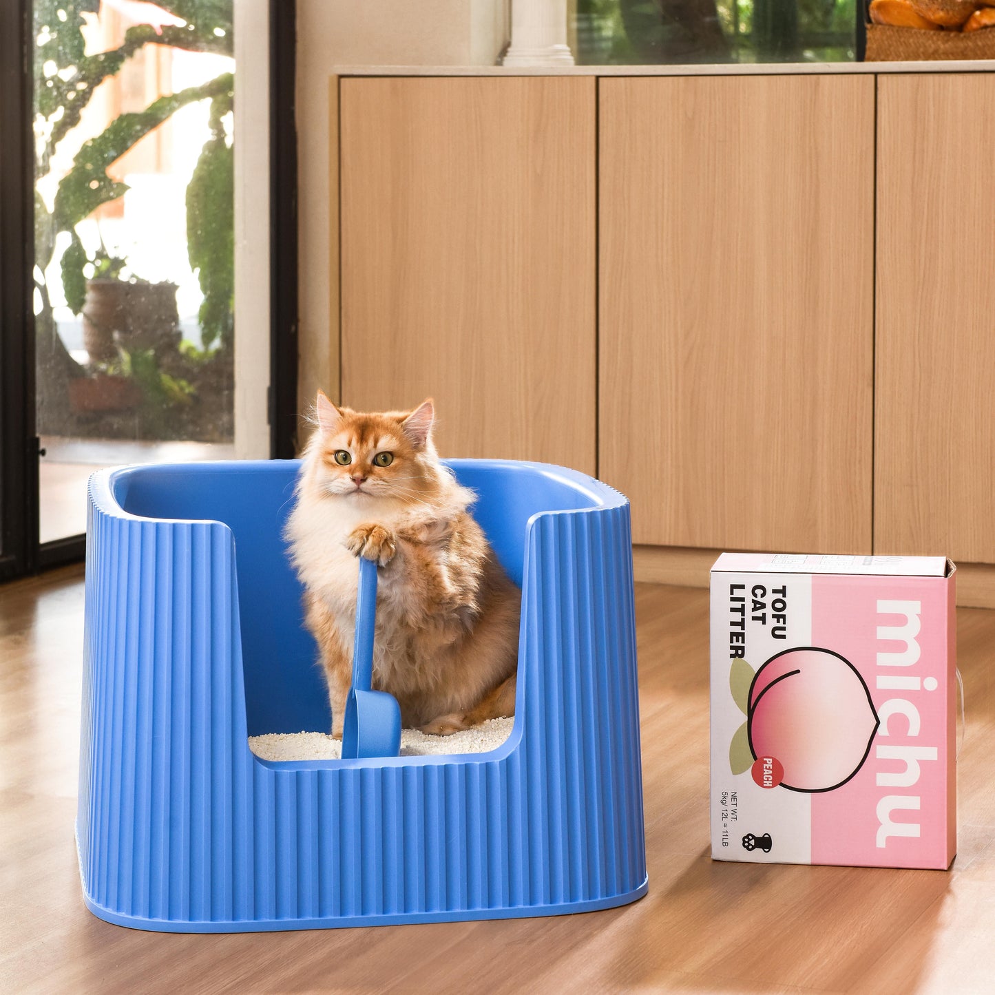 Michu XXL Kaia Deluxe Spacious Cat Litter Box with Lid