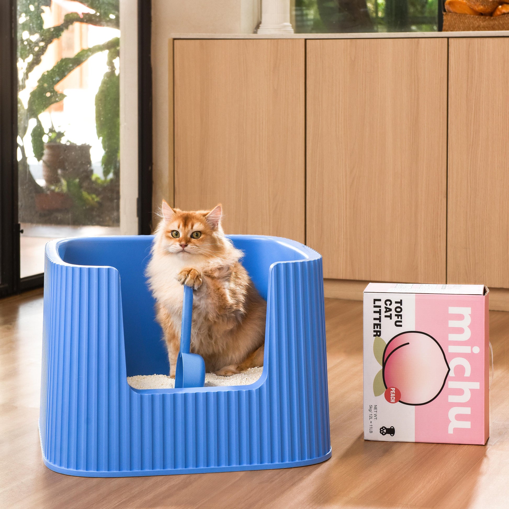 Michu XXL Kaia Deluxe Spacious Cat Litter Box with Lid