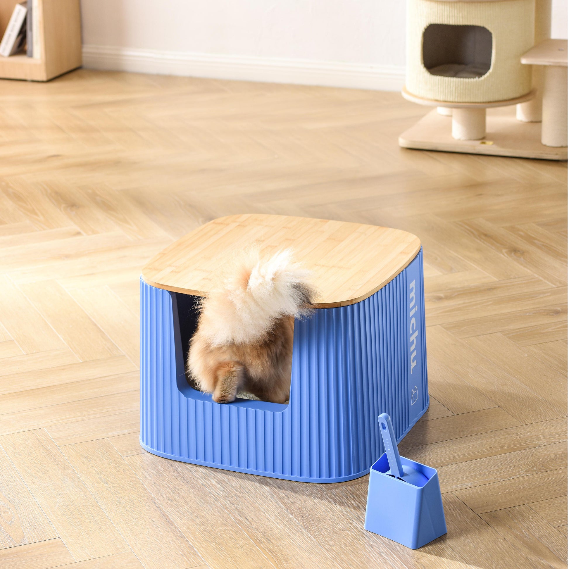 Michu XXL Kaia Deluxe Spacious Cat Litter Box with Lid