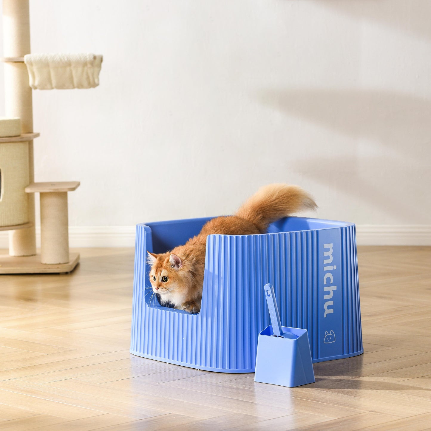 Michu XXL Kaia Deluxe Spacious Cat Litter Box with Lid