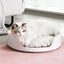 Soft Cozy Round Cat Litter Box Mat Grey White