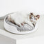 Soft Cozy Round Cat Litter Box Mat Grey White