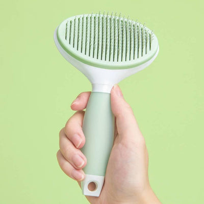 Michu Cream Round-Head Grooming Brush for Dogs & Cats