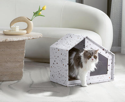 Glow House Cat Scratcher MAX – Minimalist Light‑up Cat House