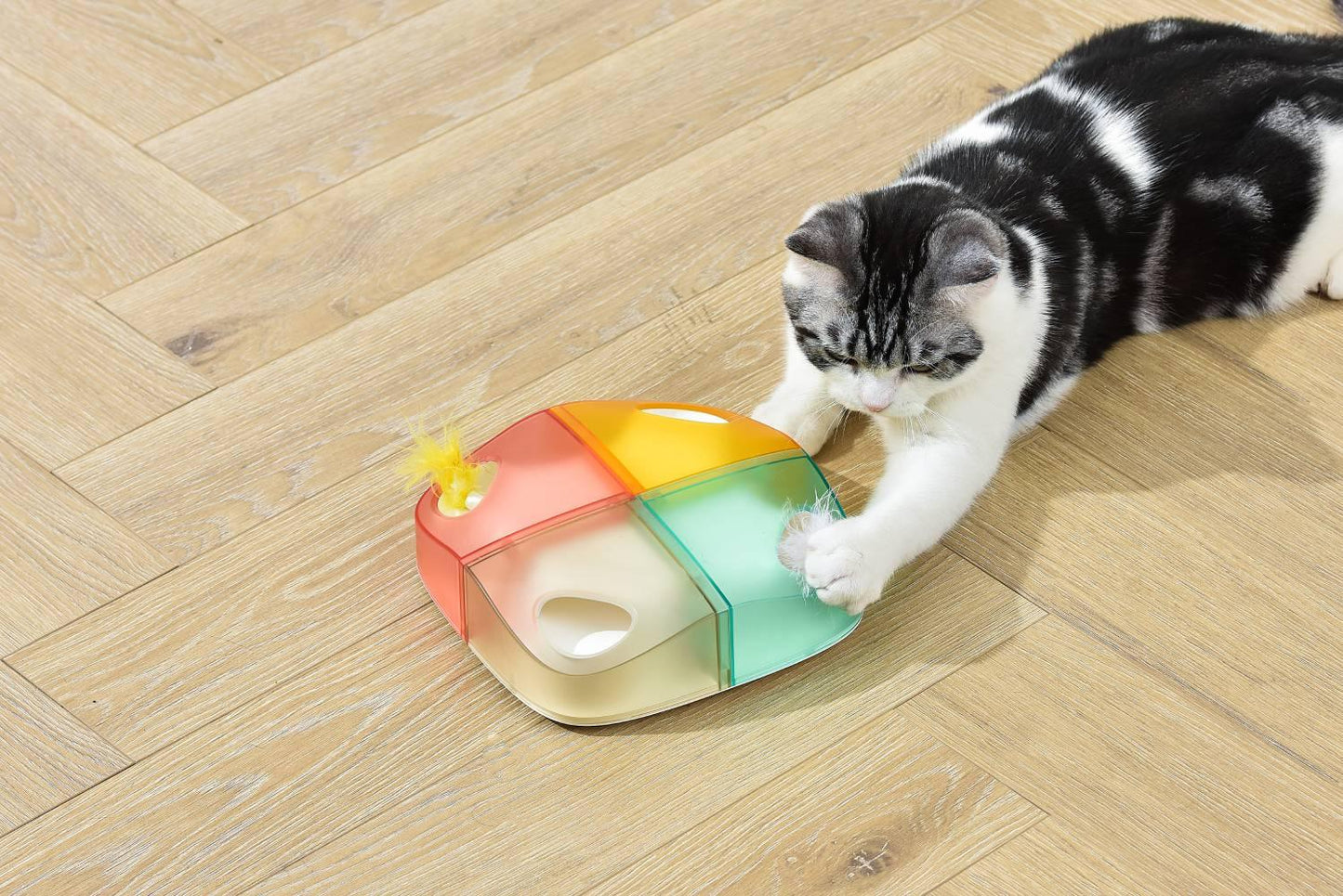 Michu Interactive Feathered Rechargeable Cat Toy Box Automatic Play