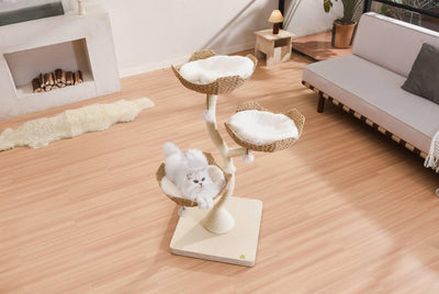 MICHU Iris Deluxe 3‑Tier Designer Flower Cat Tree