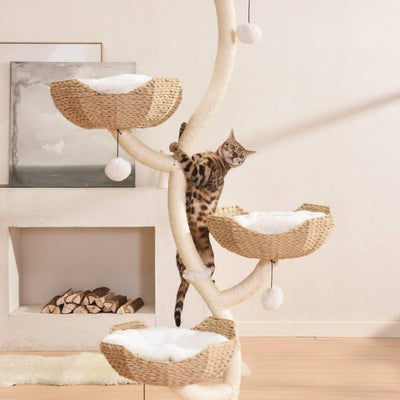 MICHU Ivy Cat Tower Deluxe 4-Tier Designer Tall Cat Tree