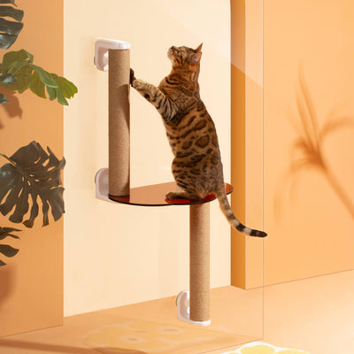 Michu Cloud-Shaped Window Cat Tree with Scratchpost & Perch