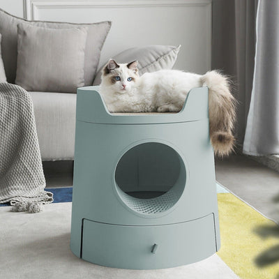 Michu XL Castle Semi-Closed Cat Litter Box with Scratch Pad