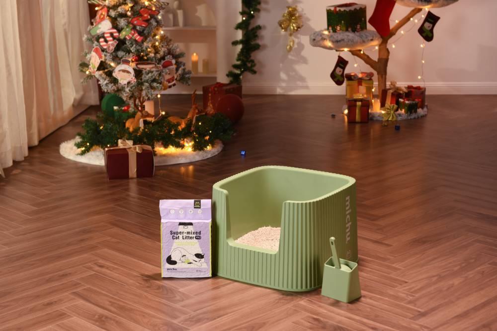 Michu XXL Sage Deluxe Spacious Cat Litter Box