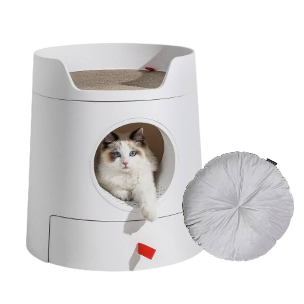 Michu XL Castle Semi-Closed Cat Litter Box with Scratch Pad