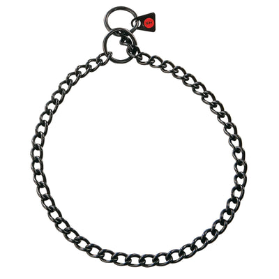 Herm Sprenger Black Stainless Steel Chain Collar for Dog Training