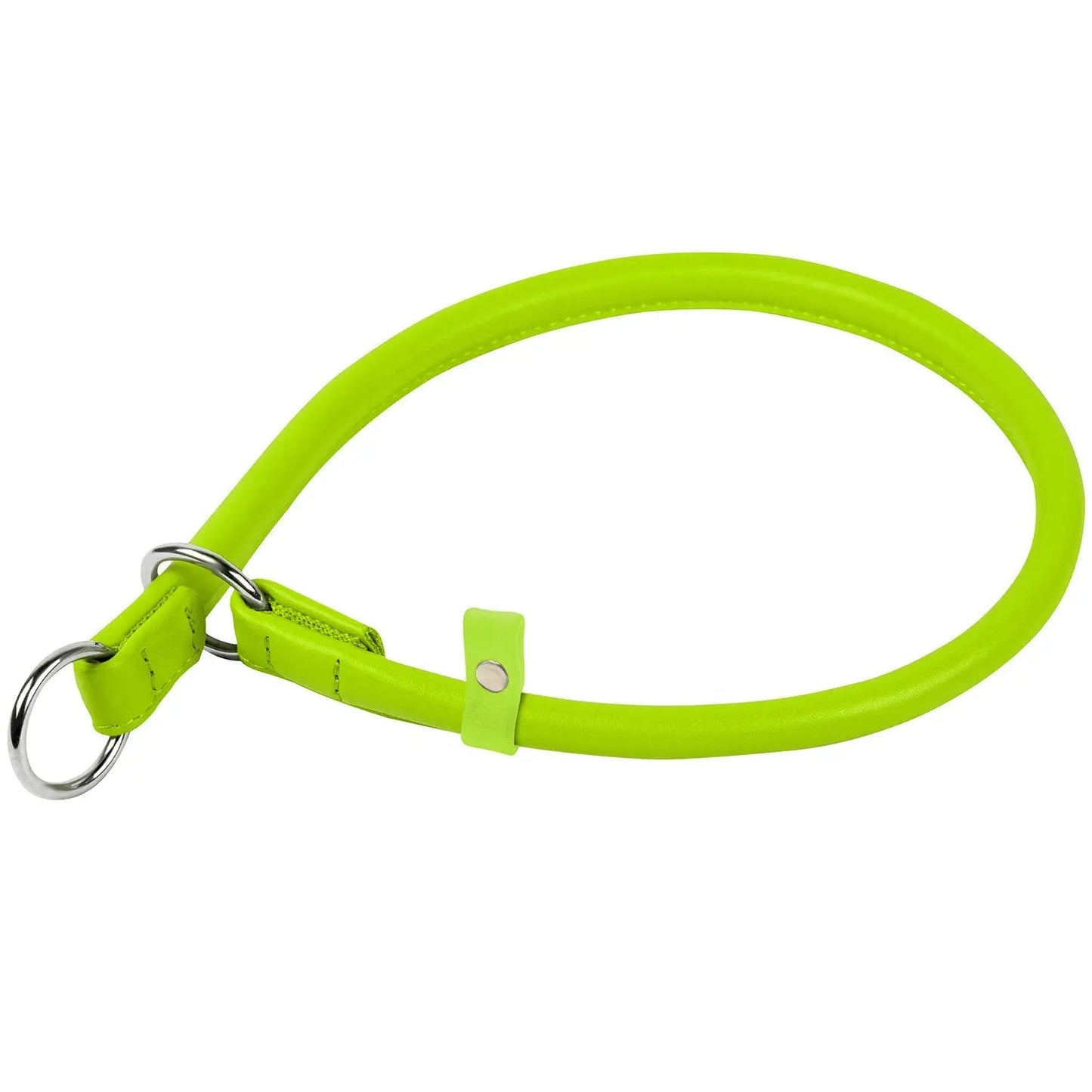 Premium Waudog Leather Slip Collar Small - Durable Green Pet Training