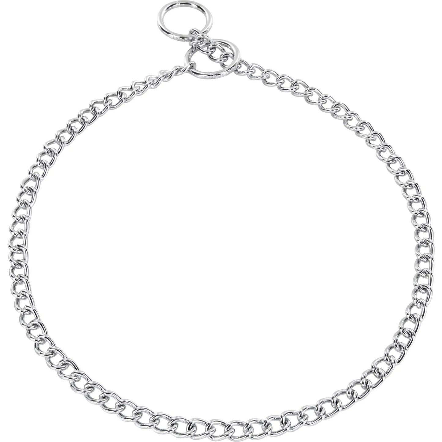 Herm Sprenger Chrome Chain Collar for Dogs with Light Round Links