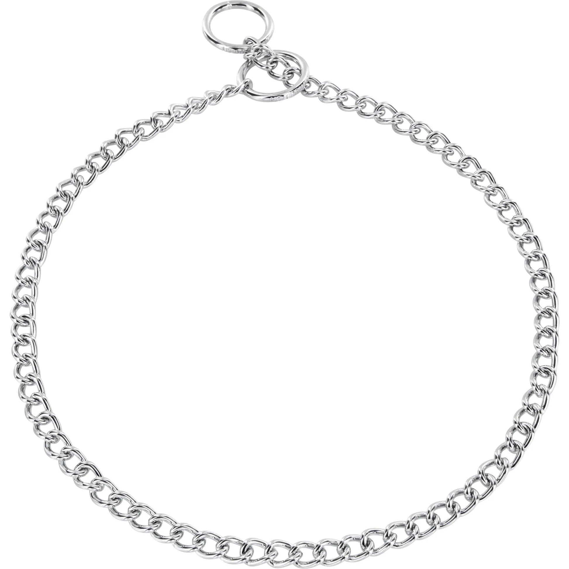 Herm Sprenger Chrome Chain Collar for Dogs with Light Round Links