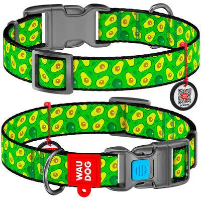 WAUDOG Nylon Collar Avocado: Durable, Comfortable, Adjustable Pet Collar for Dogs