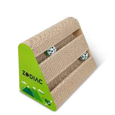 Zodiac Triangle Cat Ball Scratcher: Engaging Kiwi Toy for Happy Healthy Felines