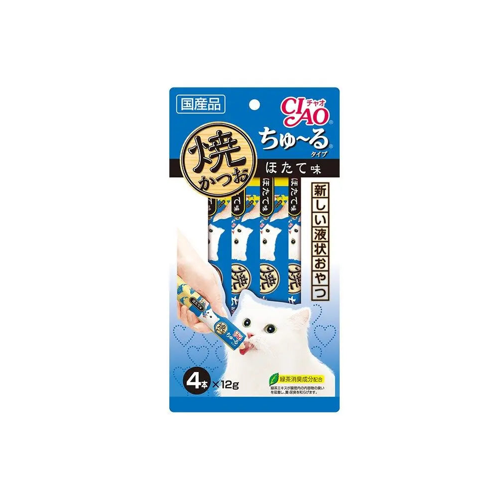 Ciao Grilled Tuna Churu PurÃƒÆ’Ã‚Â©e Scallop Flavour Cat Treat 4R-105 12g x 4